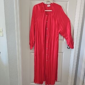 MELLODAY Vibrant Red Button-Down Dress